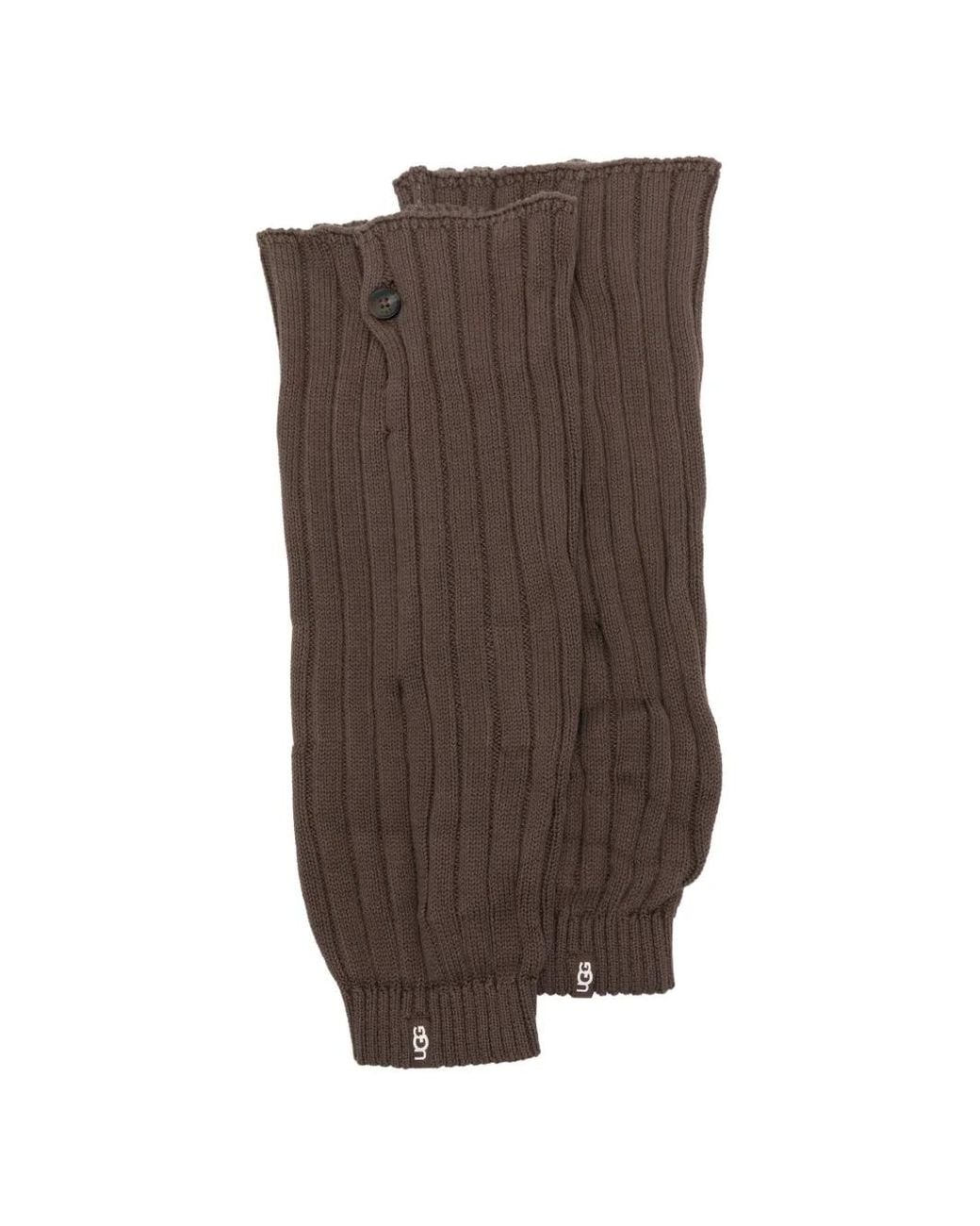 Ugg Brown Ribbed-Knit Button-Detail Legwarmers for men