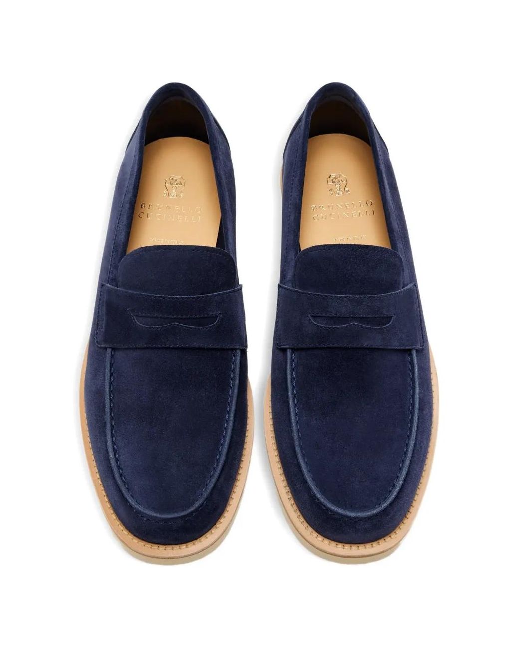 Brunello Cucinelli Blue Penny Loafers for men