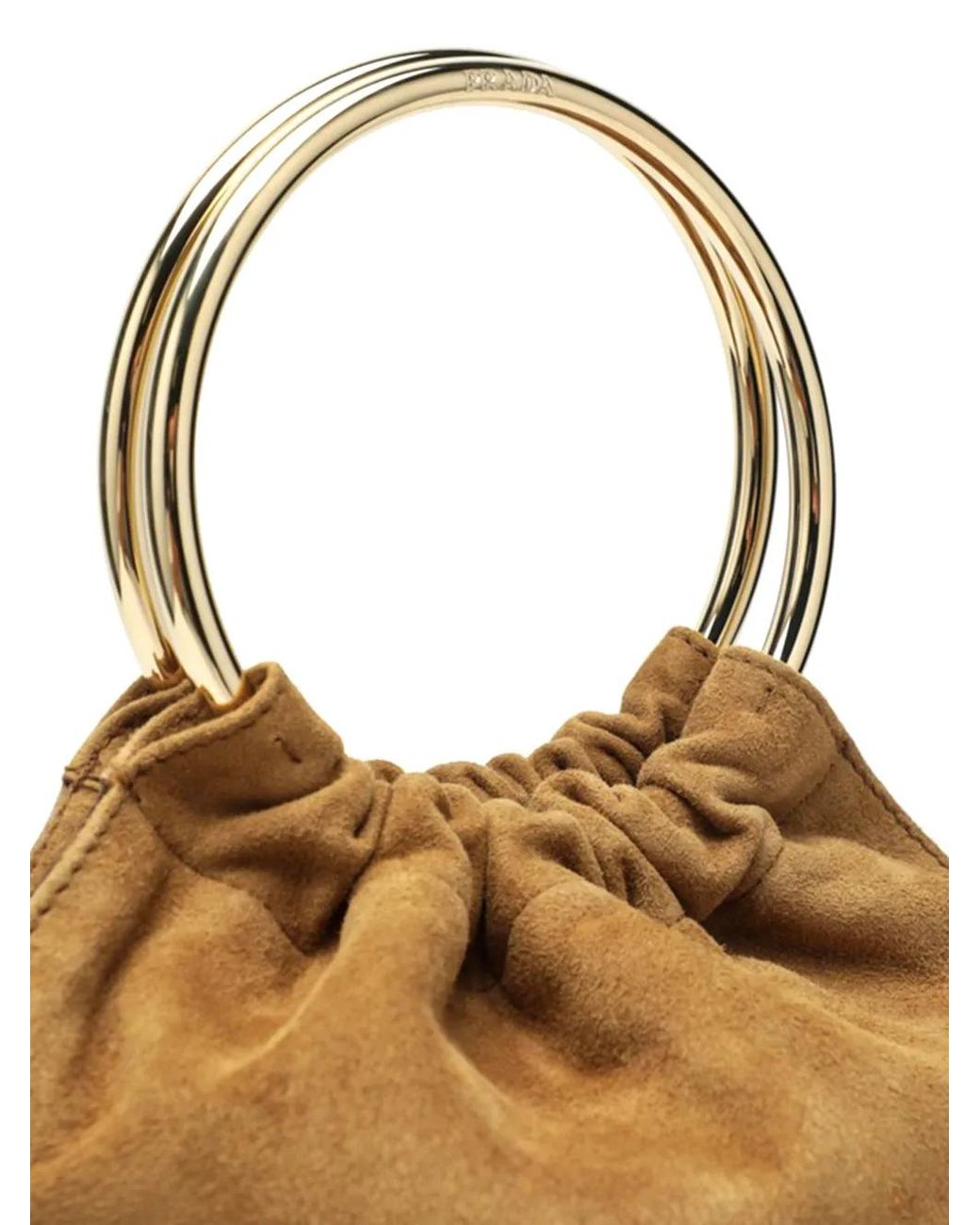 Prada Natural Ring-Handle Bucket Bag