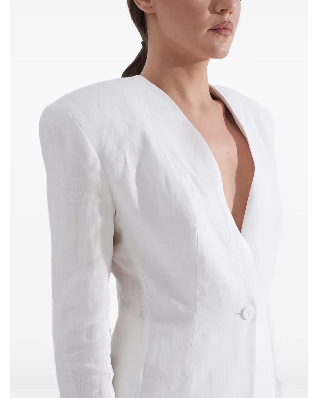 Tessitura Body Couture White Slim-Fit Blazer