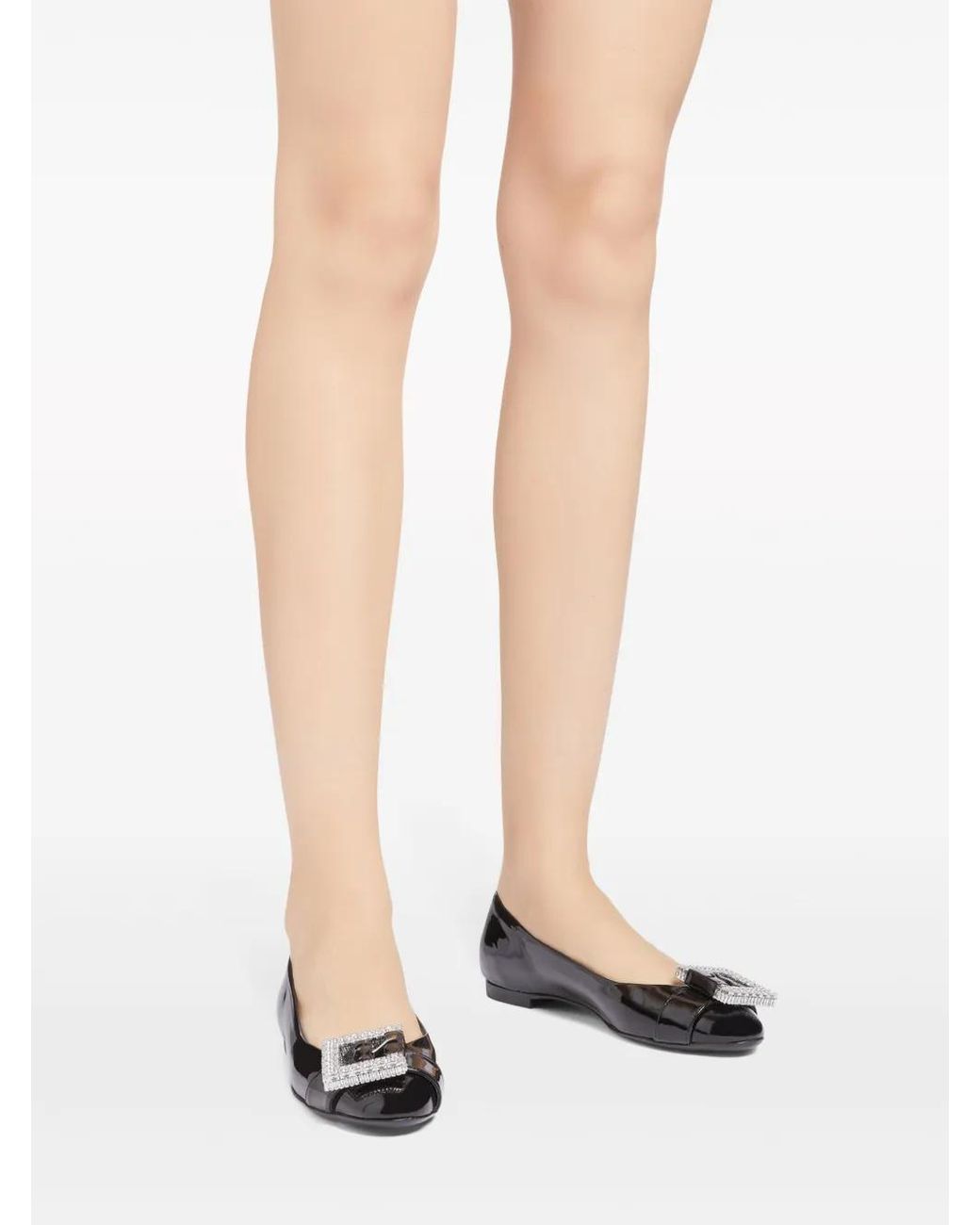 Giuseppe Zanotti Black Miss Buckle Ballerina Shoes