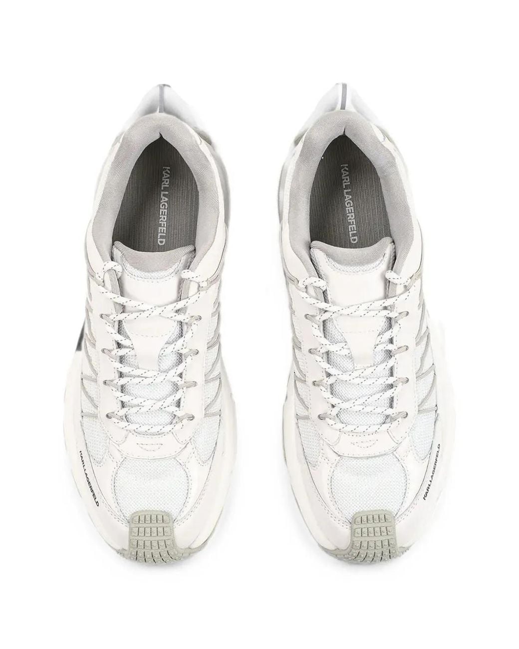 Karl Lagerfeld White Panelled Chunky-Sole Sneakers for men
