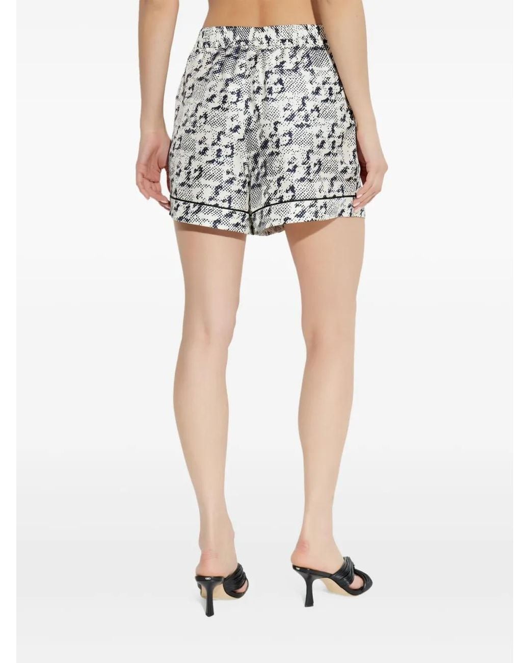 Tory Burch White Print-Embellished Shorts