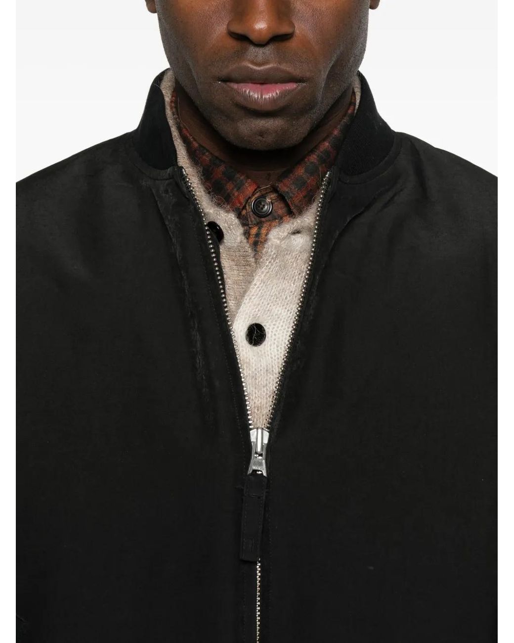 NN07 Black Zip-Up Bomber Jacket for men
