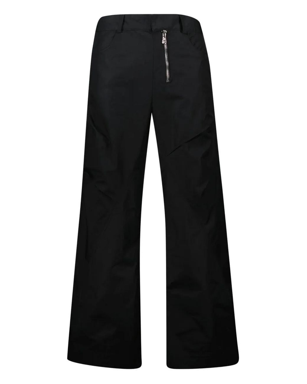 L8 Studio Black Zip-Front Wide-Leg Trousers for men