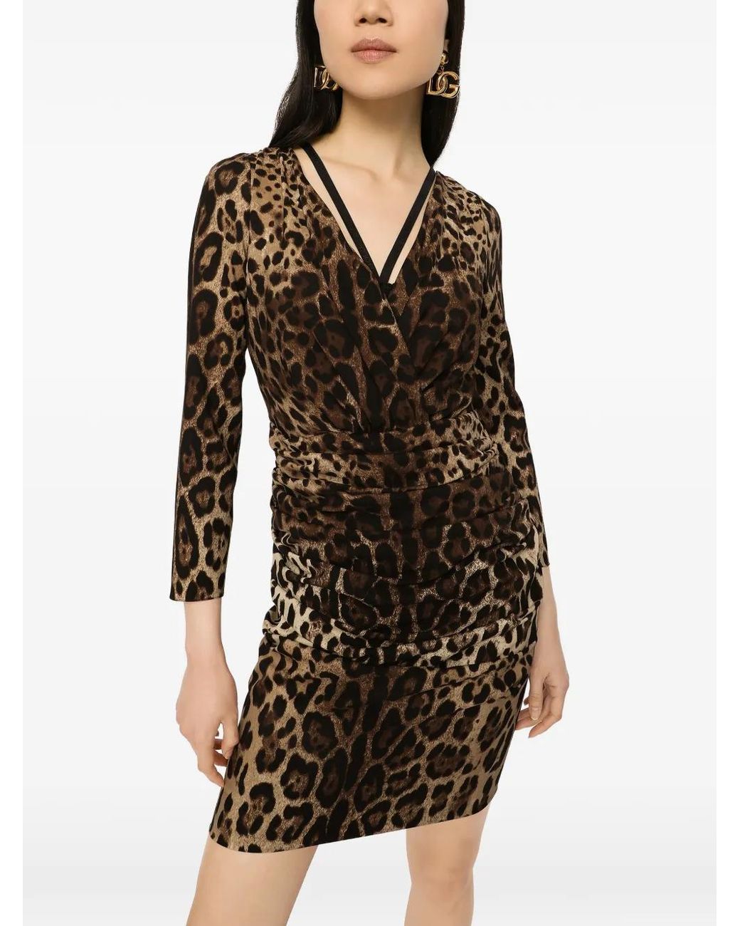 Dolce & Gabbana Natural Leopard-Print Dress