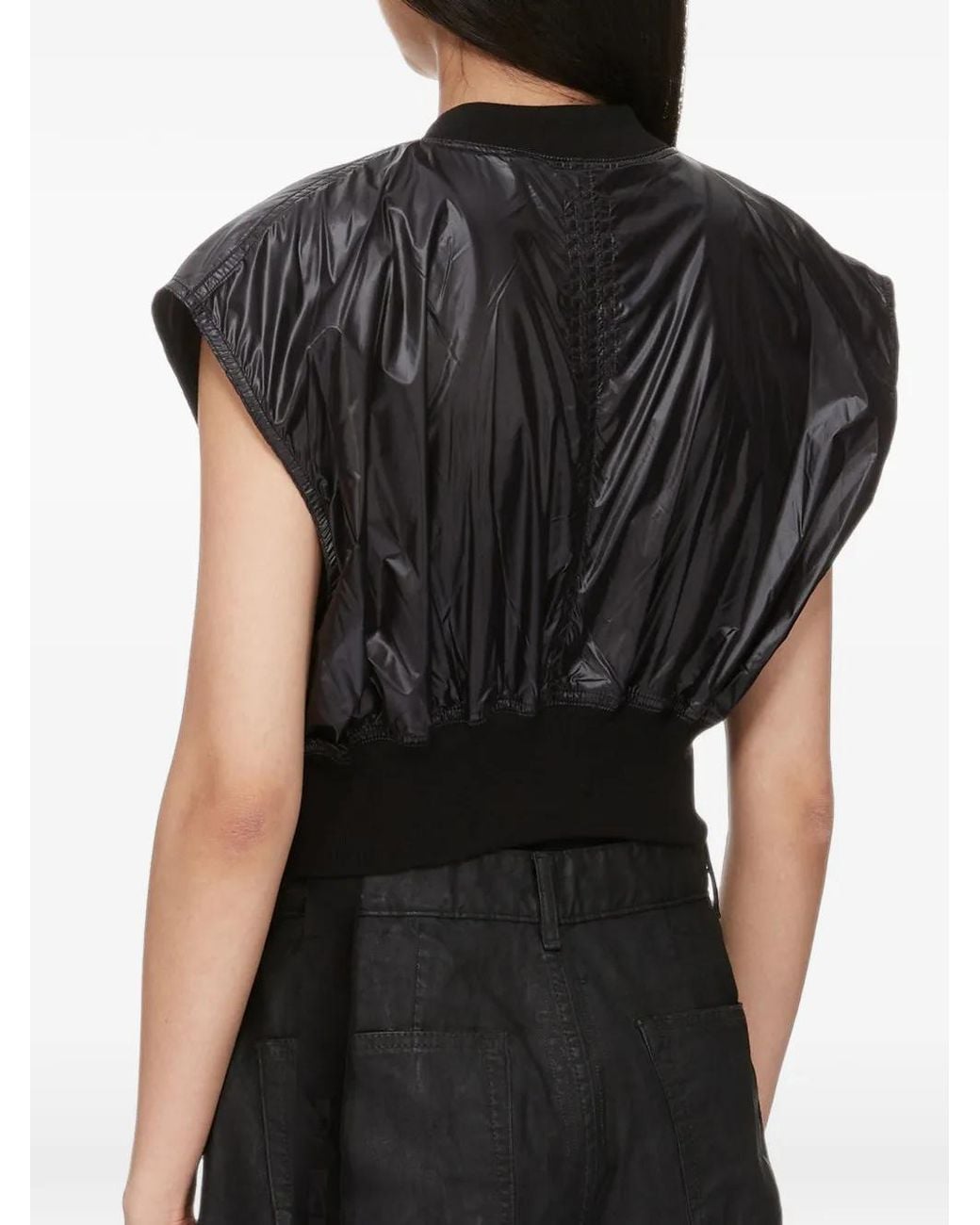 Rick Owens Black Bomber Senza Maniche Tatlin Bomber