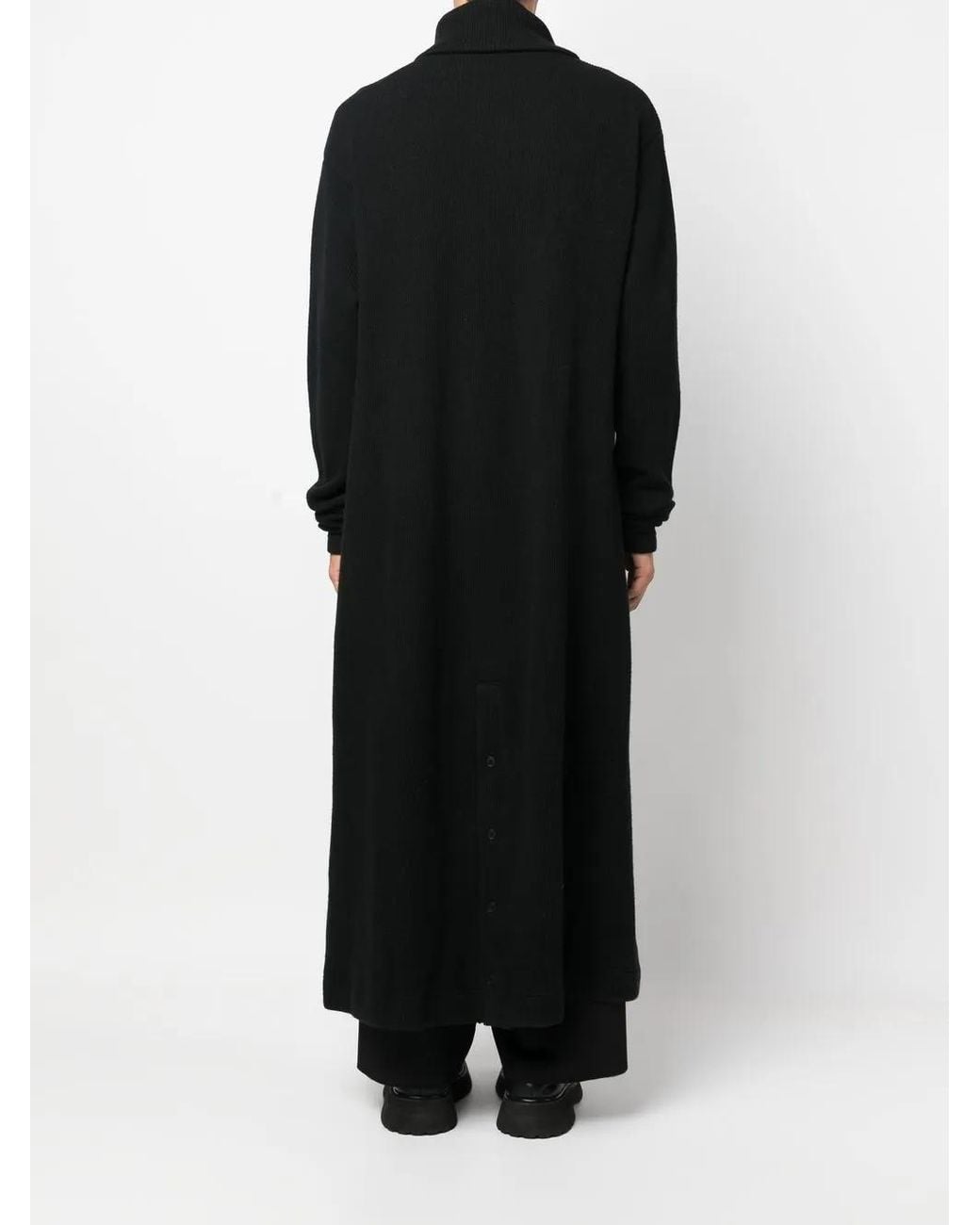 Yohji Yamamoto Black Fine-Knit Ankle-Length Coat for men