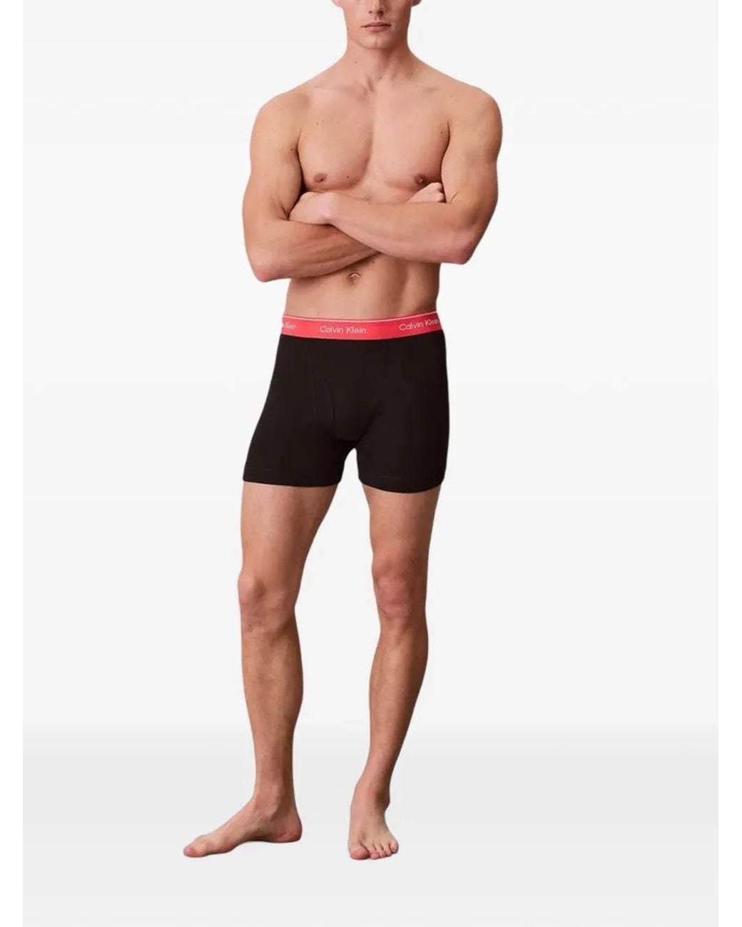 Calvin Klein Black Logo-Waistband Cotton Boxers (Set Of Three) for men