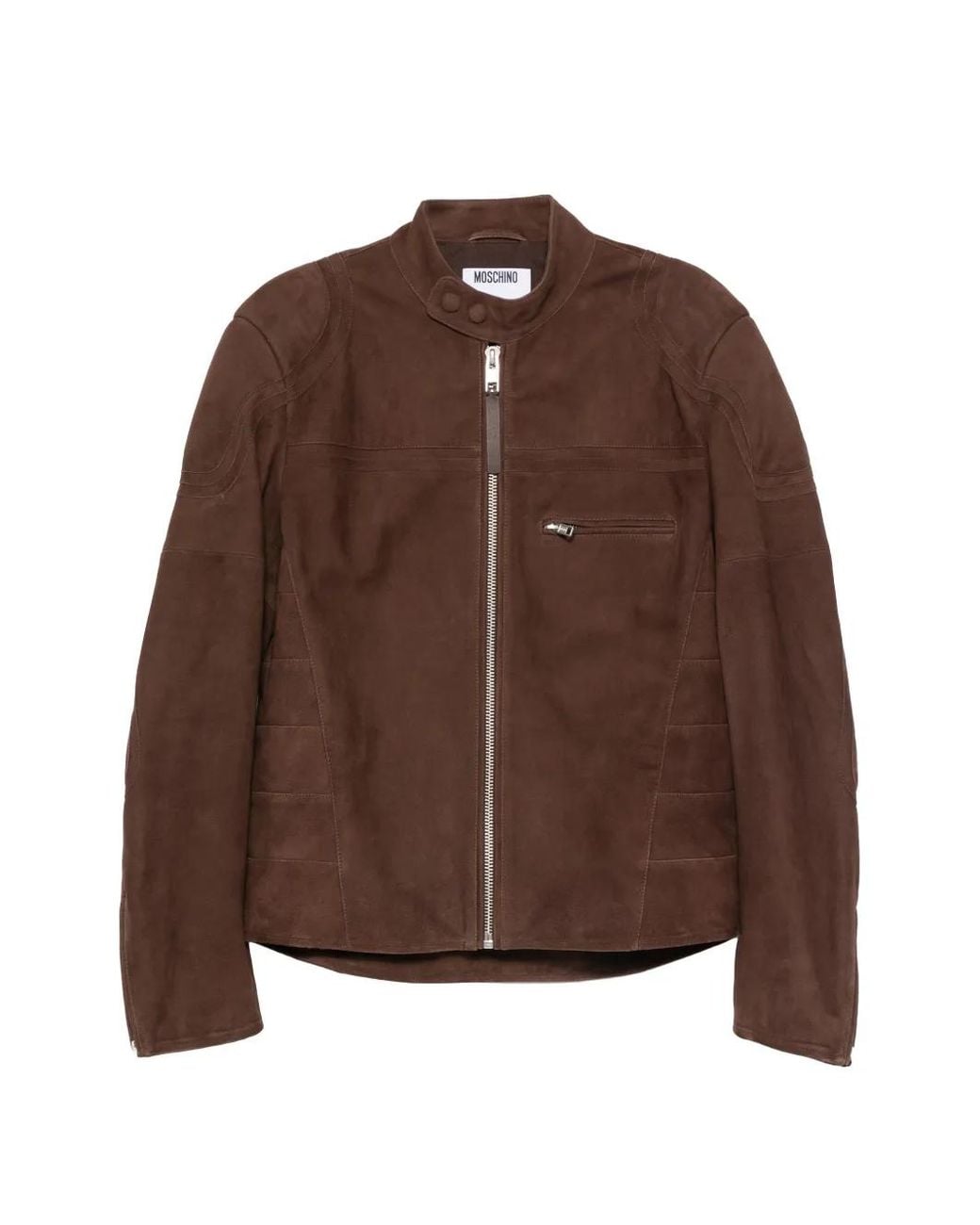 Moschino Brown Biker Jacket for men