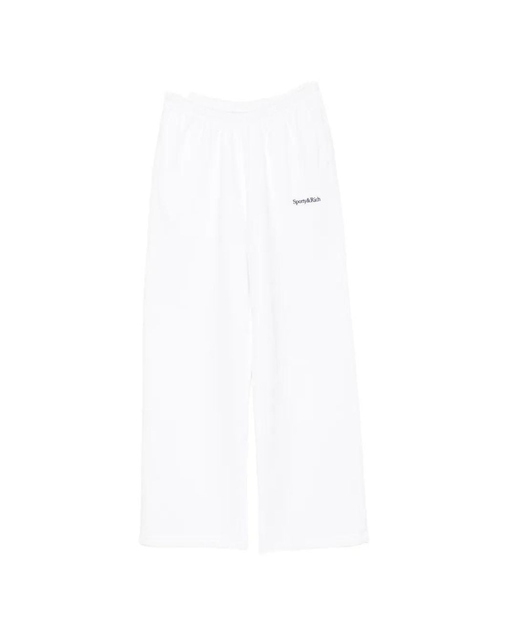 Sporty & Rich White Besma Logo-Embroidered Track Pants