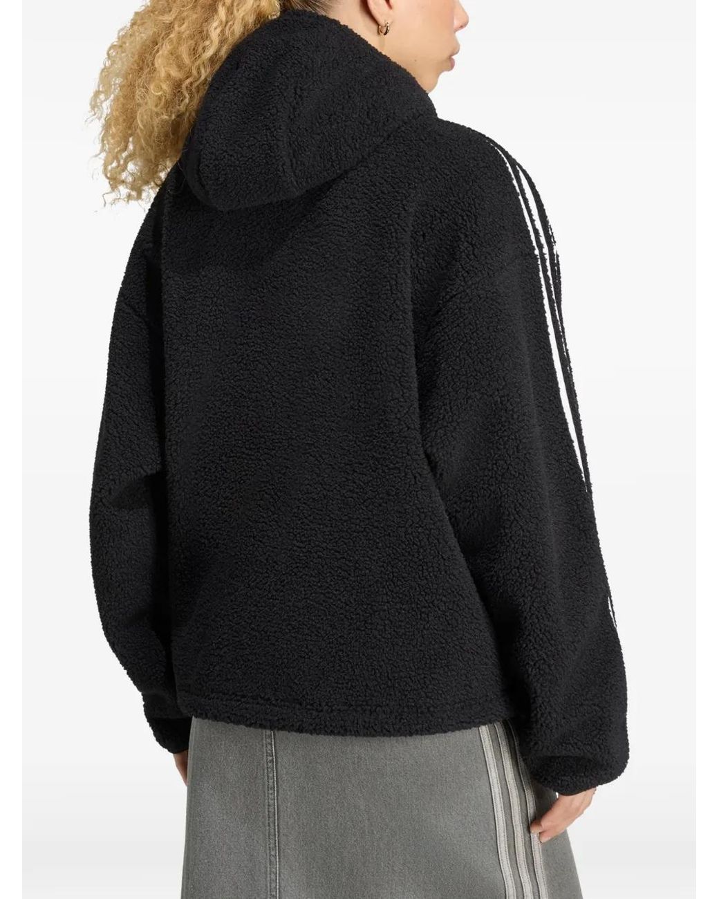 Adidas Black X Jennie Polar-Fleece Quarter-Zip Hoodie