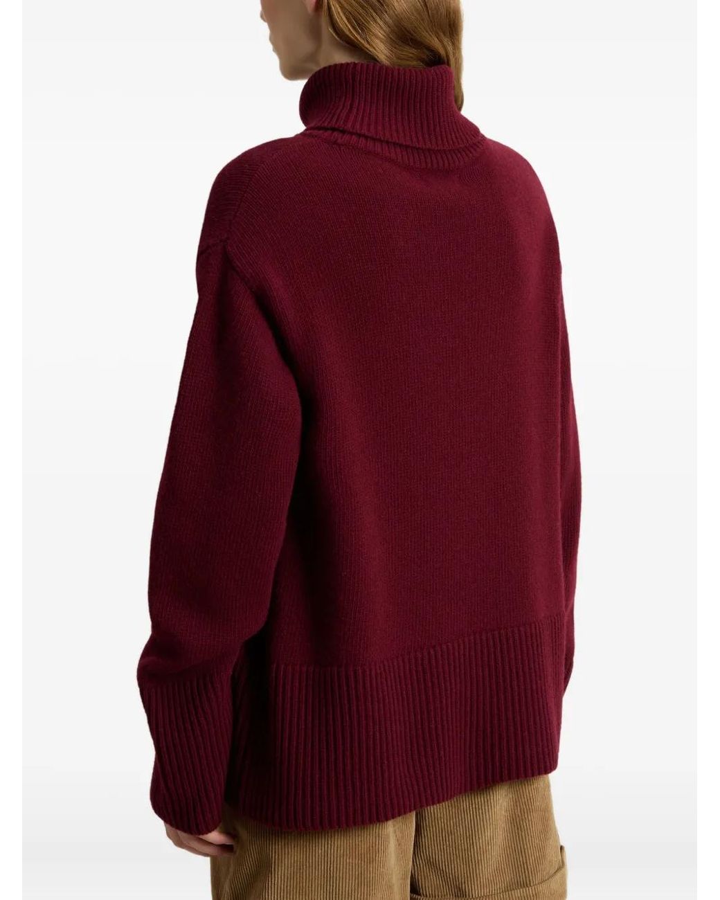 Pull Côtelé À Col Roulé Woolrich en coloris Red
