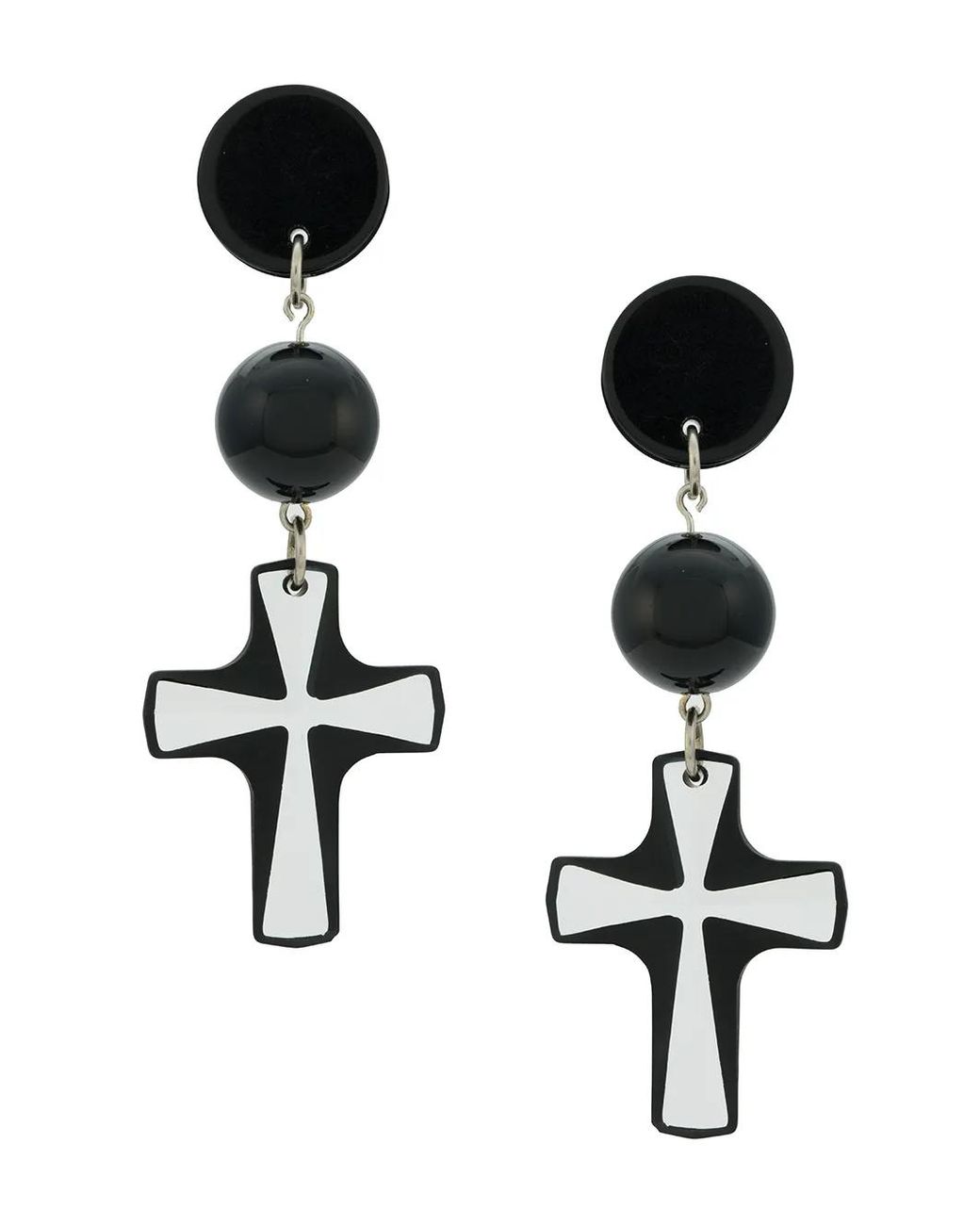 Amir Slama Black Cross Earrings