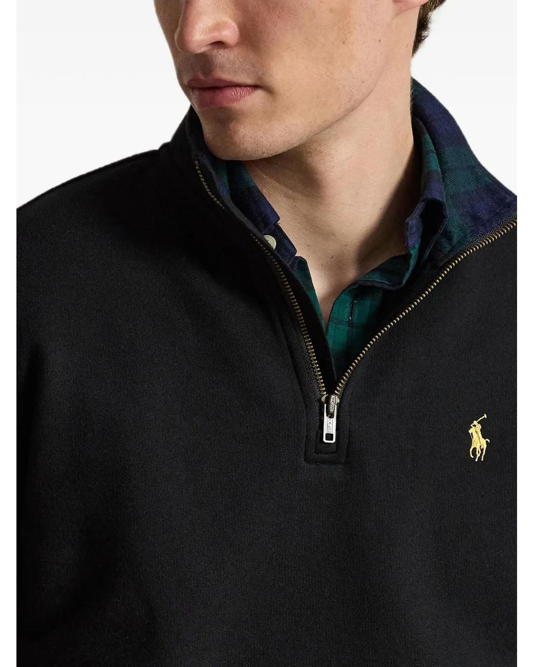 Polo Ralph Lauren Blue Estate-Rib Quarter-Zip Pullover for men