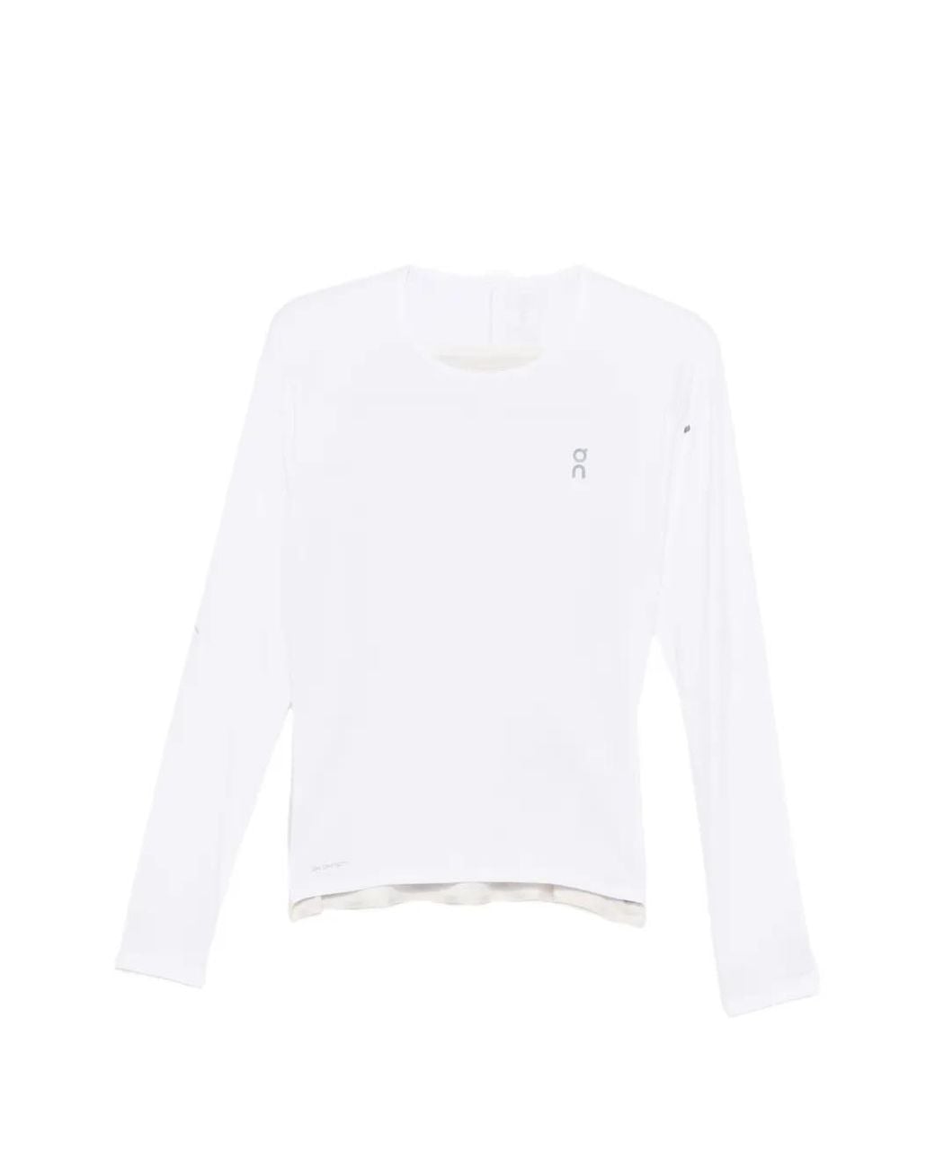 On Shoes White Logo-Print Lg-Sleeve T-Shirt
