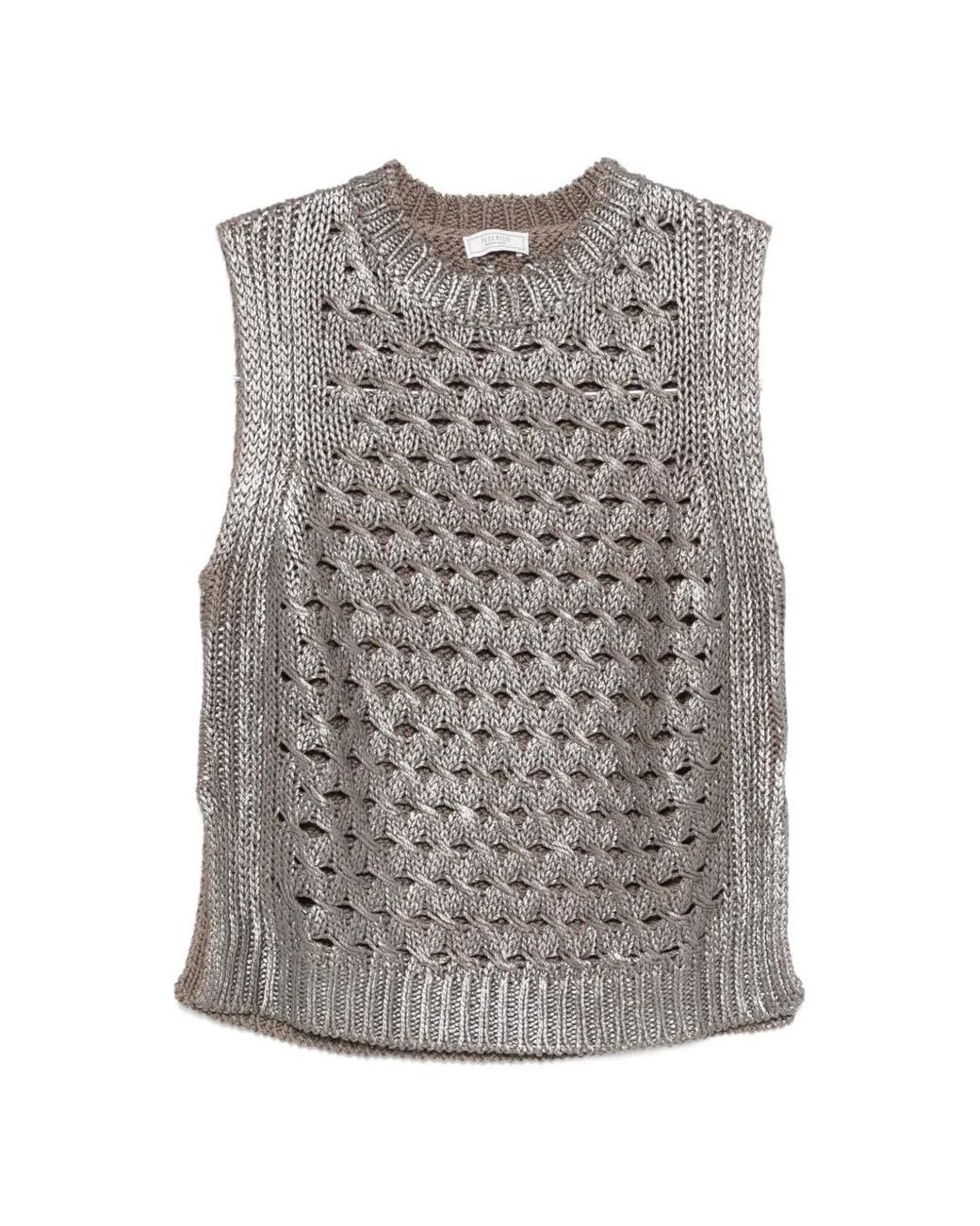 Peserico Gray Cut-Out Vest