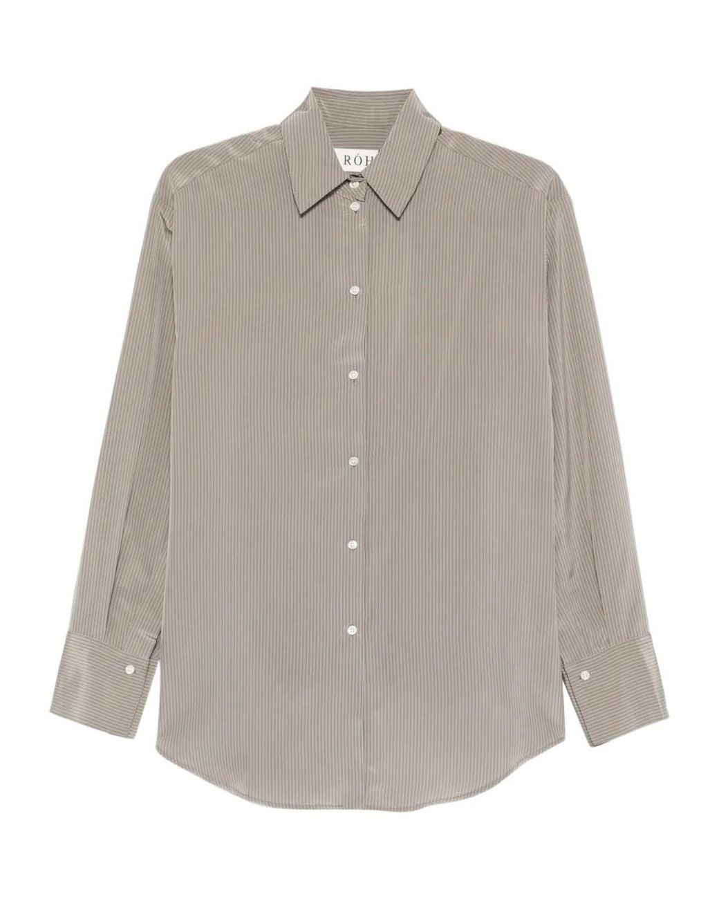 Rohe Gray Striped Button-Down Shirt
