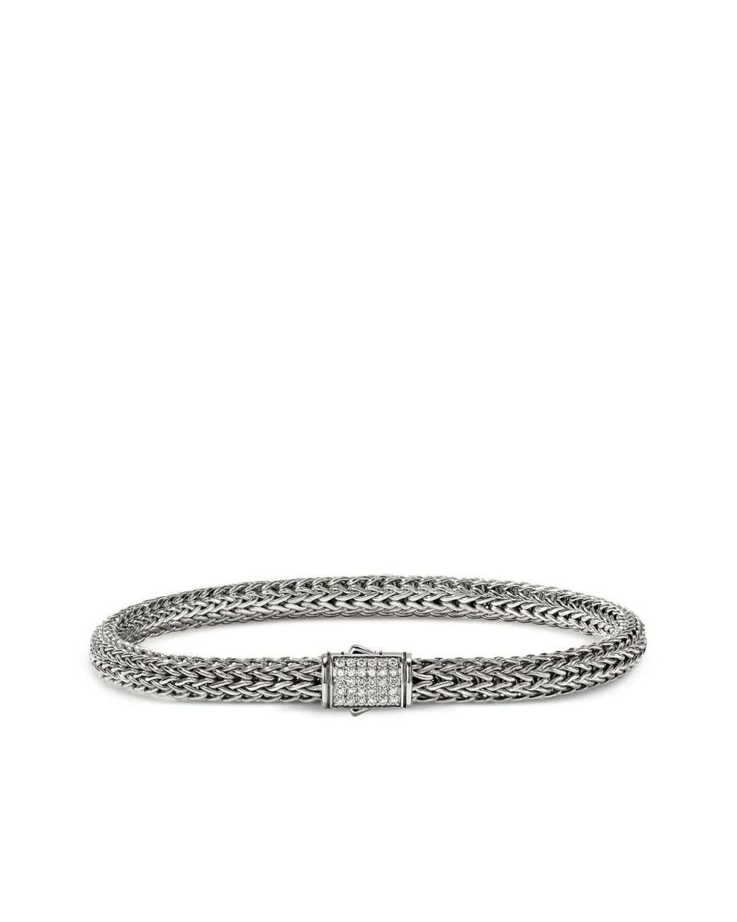 John Hardy White Sterling Icon Diamond Bracelet