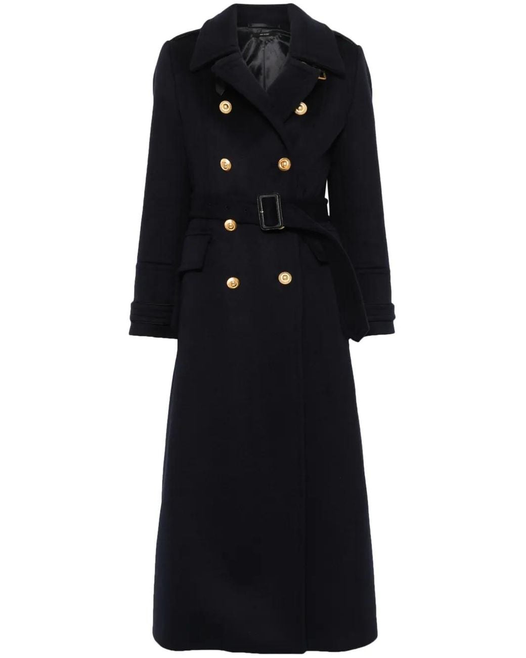 Tom Ford Black Double-Breasted Military Coat