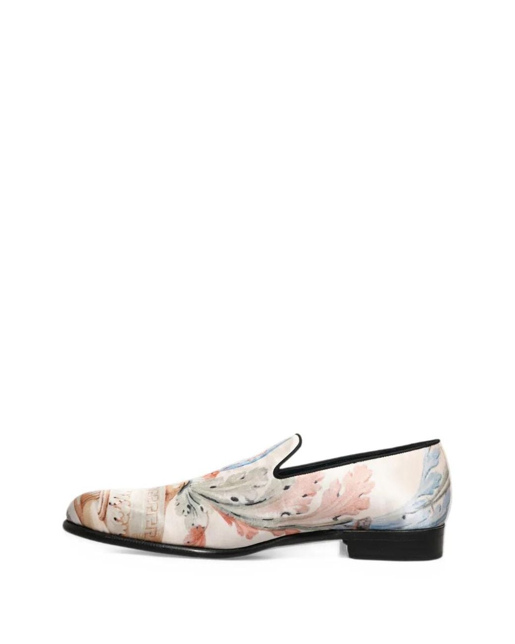 Dolce & Gabbana White Floral-Print Slip-On Loafers for men