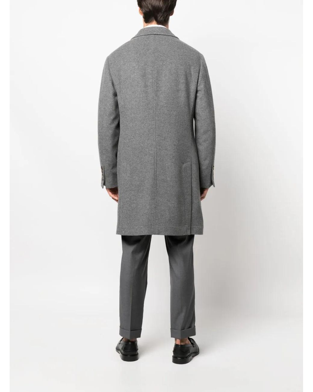 Brunello Cucinelli Gray Cashmere Coat for men