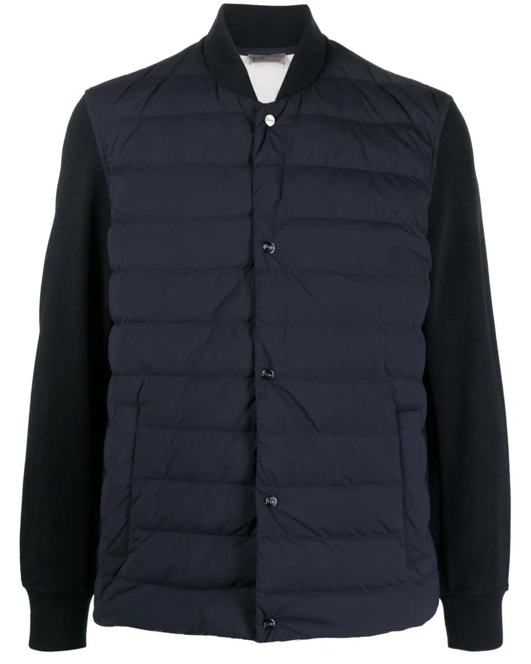 Herno Blue Contrasting-Sleeves Padded Jacket for men