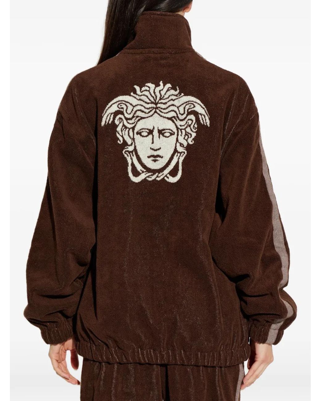 Versace Brown Veste Zippée À Imprimé Medusa