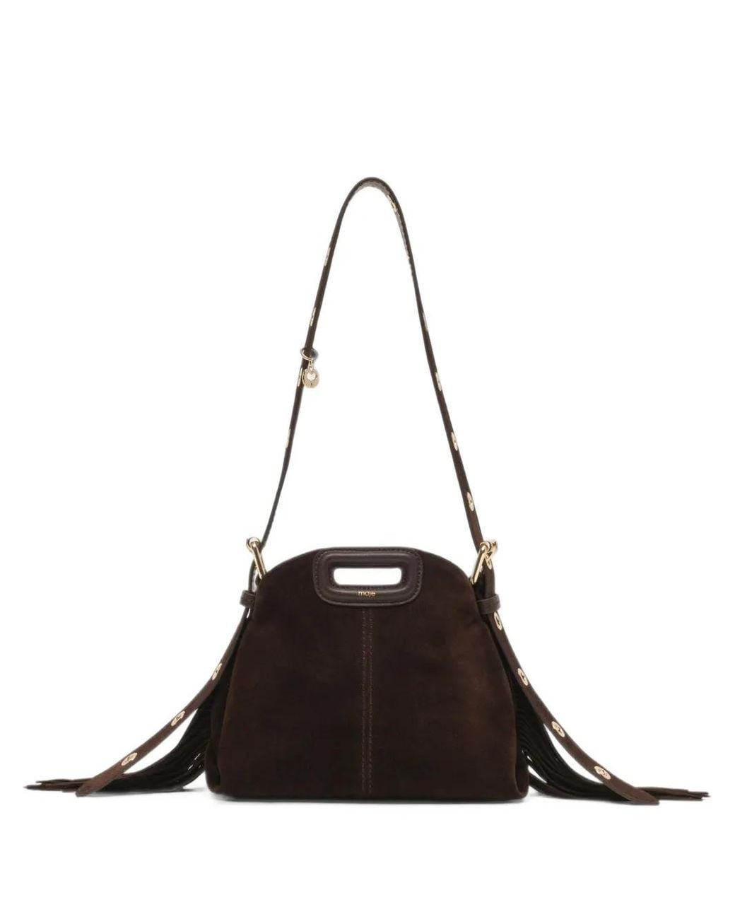 Maje Black Suede Leather Mini Miss M Bag