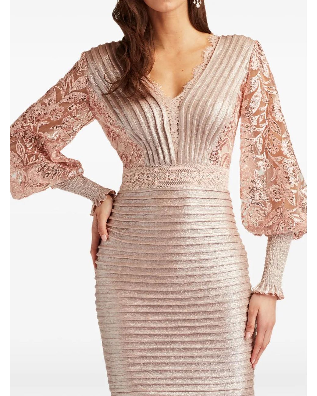 Tadashi Shoji Lovell Lace Bishop Sleeve Dress in White | Lyst Tadashi Shoji Lovell Lace Bishop Sleeve Dress in White | Lyst