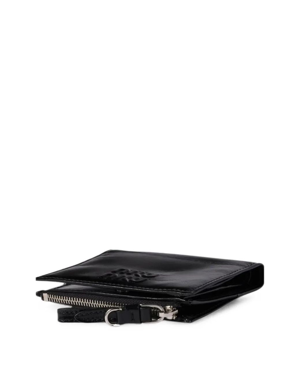 Miu Miu Black Small Logo-Embossed Leather Wallet