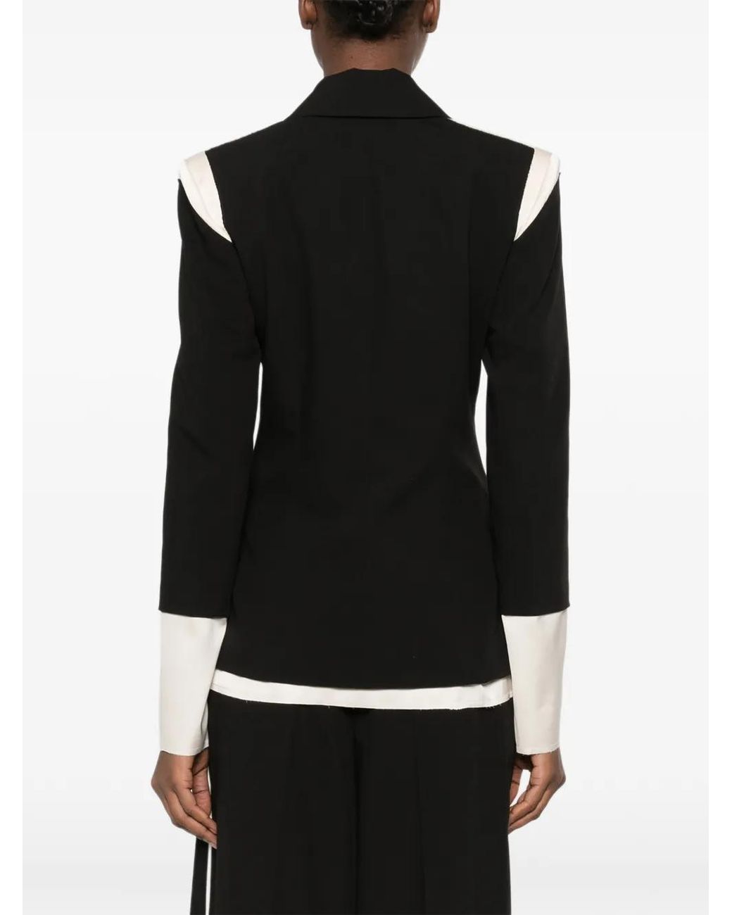 Patrizia Pepe Black Colour Block Slim Blazer