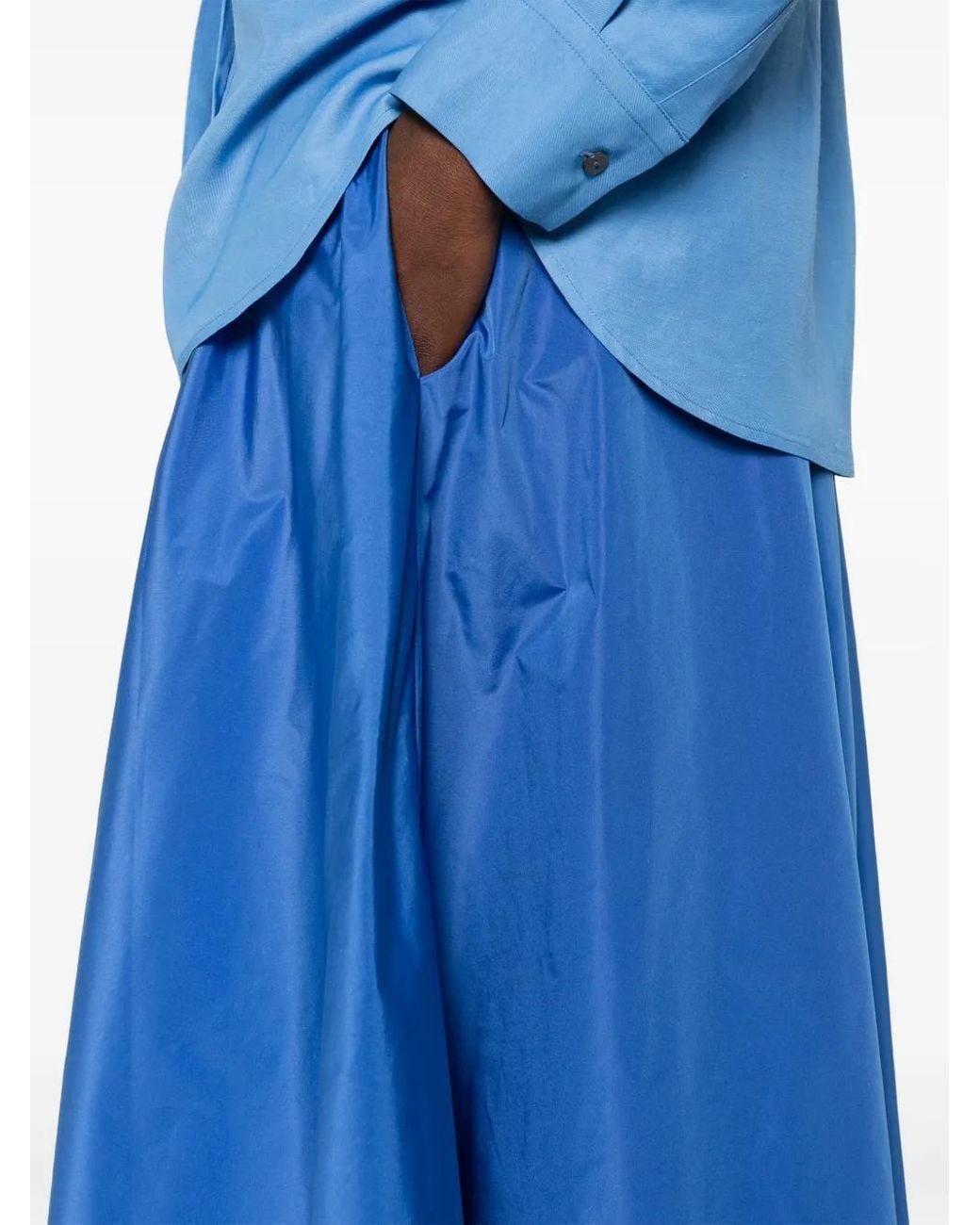 P.A.R.O.S.H. Blue Taffeta Skirt