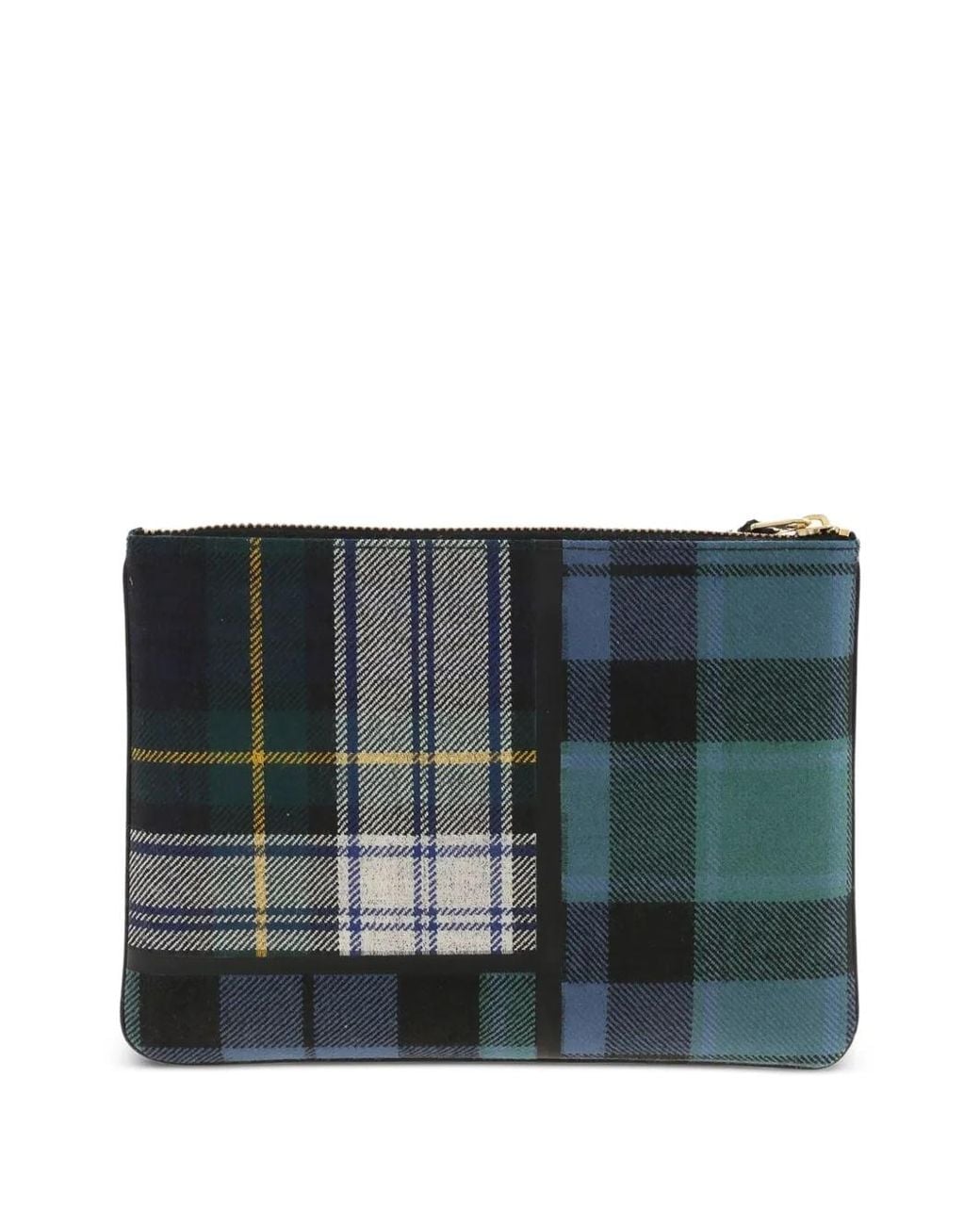Comme des Garçons Gray Tartan Patchwork Wallet