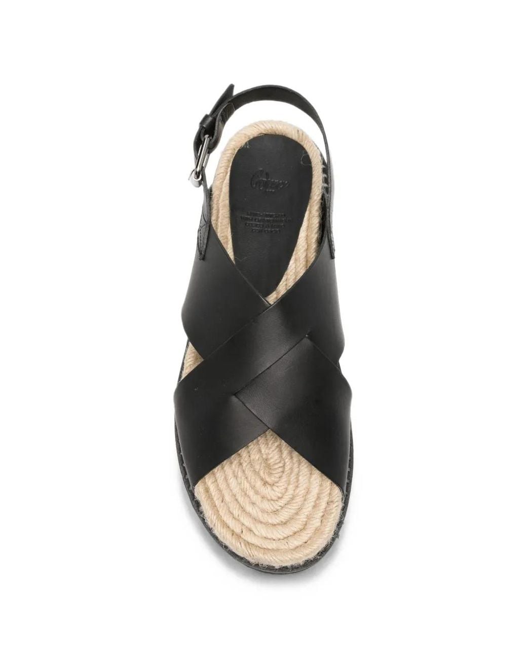 Castaner Black Crossover-Strap Leather Sandals for men