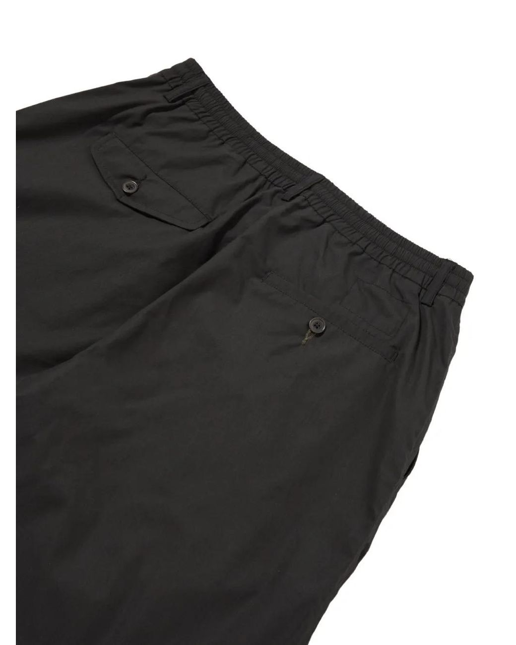 Universal Works Black Elasticated-Waist Pleated Shorts for men