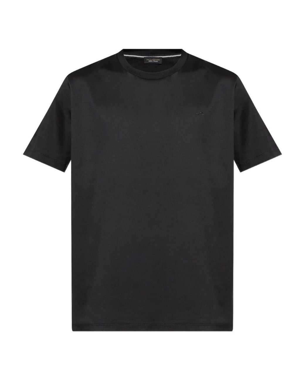 Paul & Shark Black Logo-Embroidered Cotton T-Shirt for men