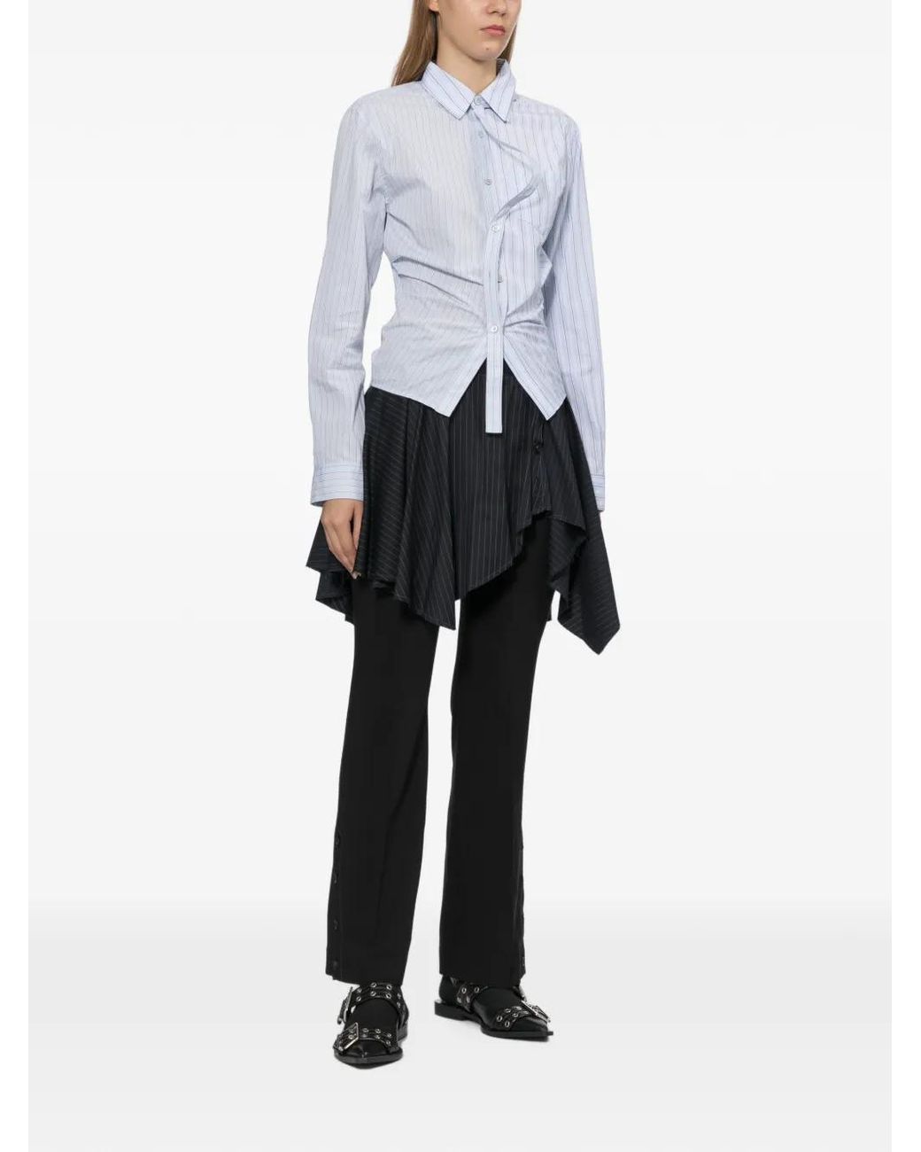 ANDERSSON BELL White Split-Stripe Contour Shirt