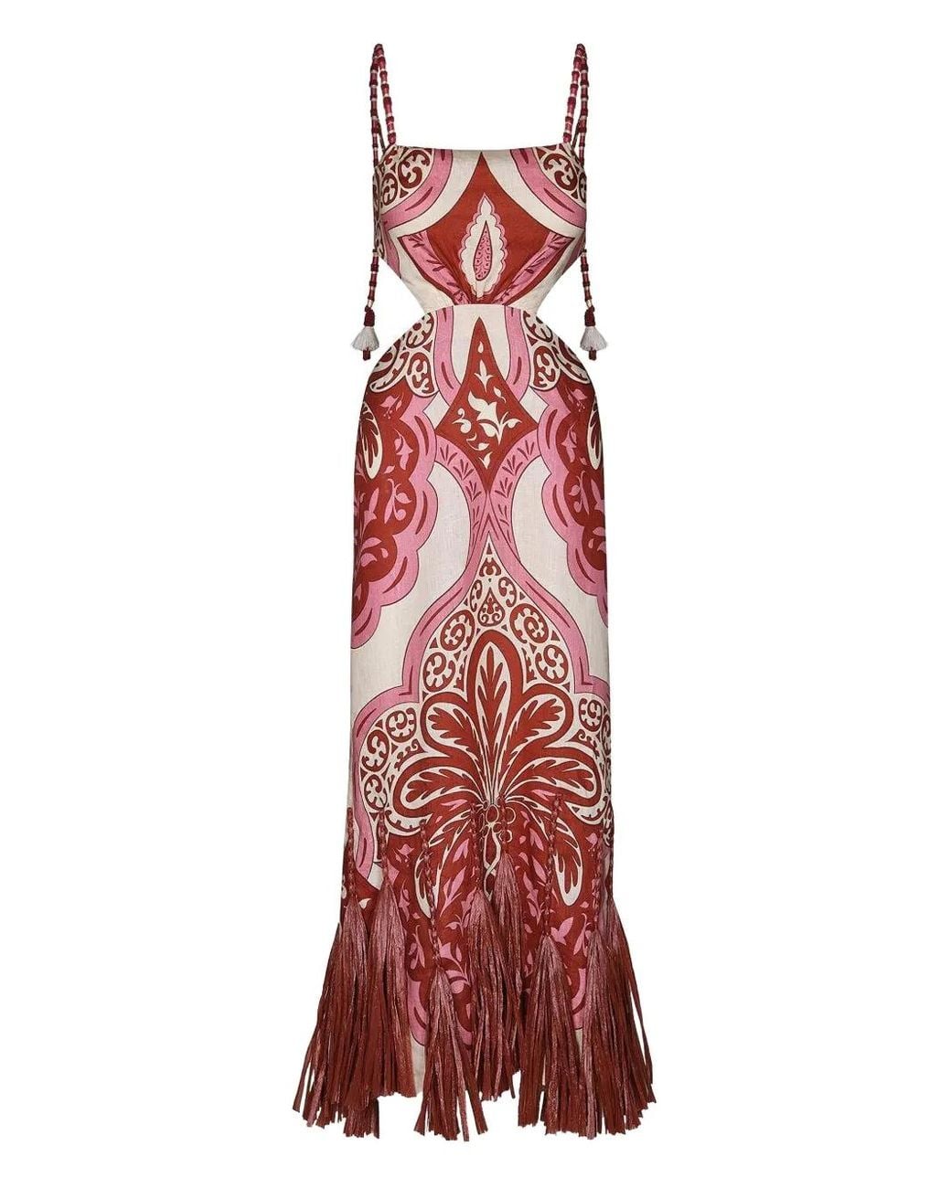 Johanna Ortiz Red Counter Rythym Dress
