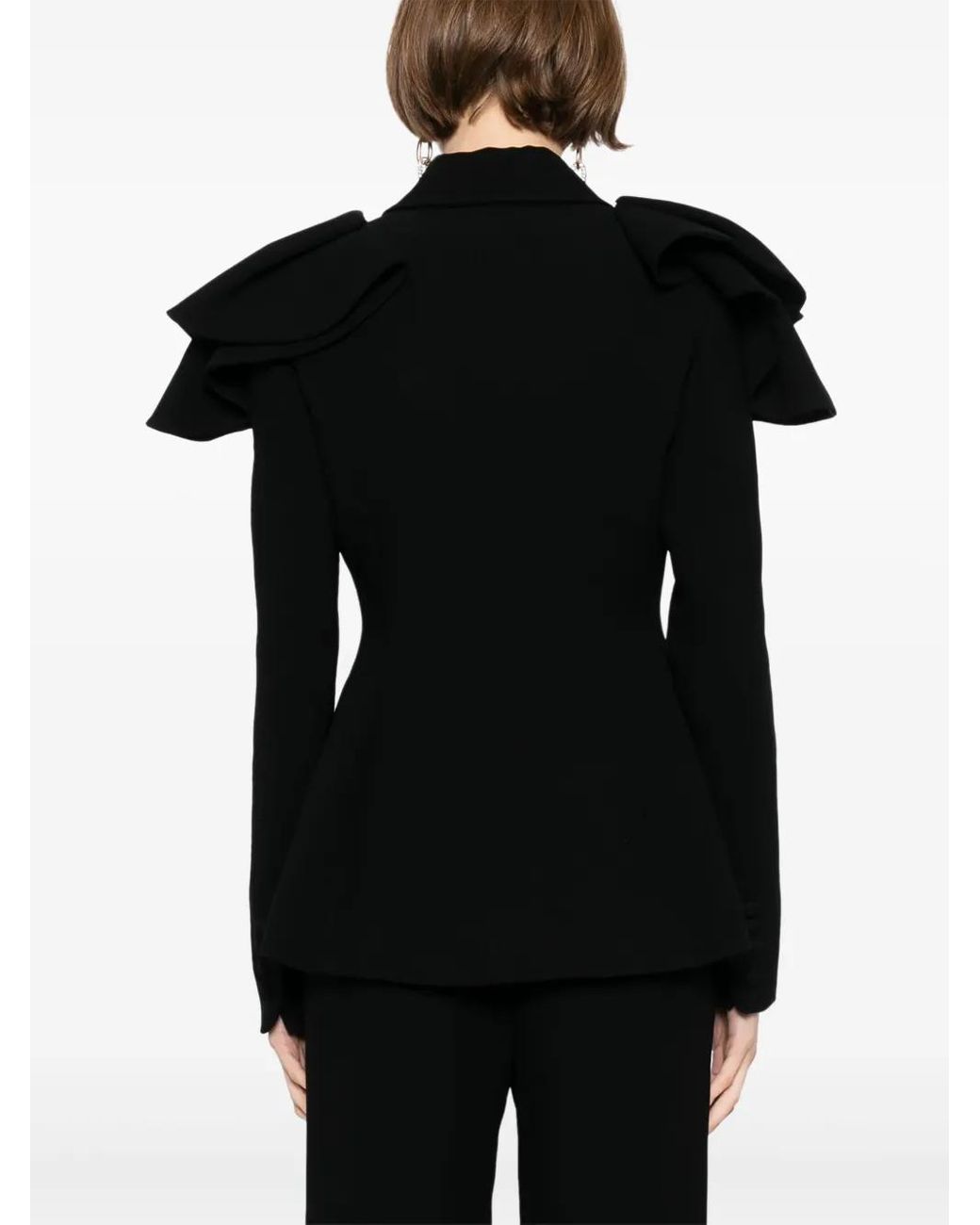 Saiid Kobeisy Black Ruffled Blazer