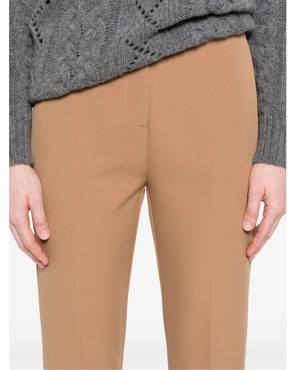 ERMANNO FIRENZE Natural Logo-Embroidered Trousers