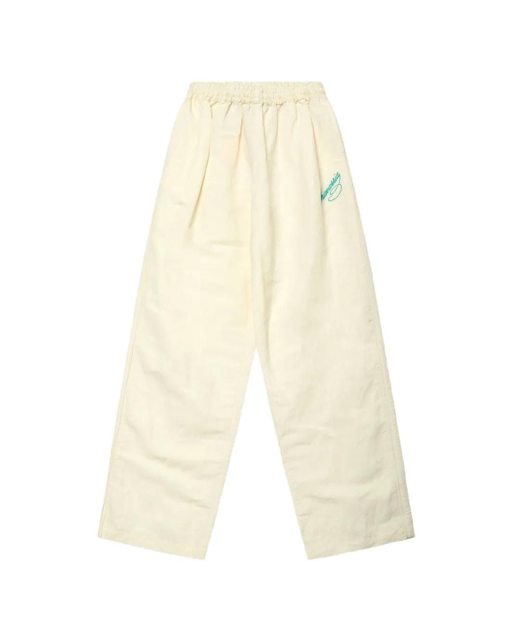 Willy Chavarria White Elastic Waistband Embroidery Trousers for men