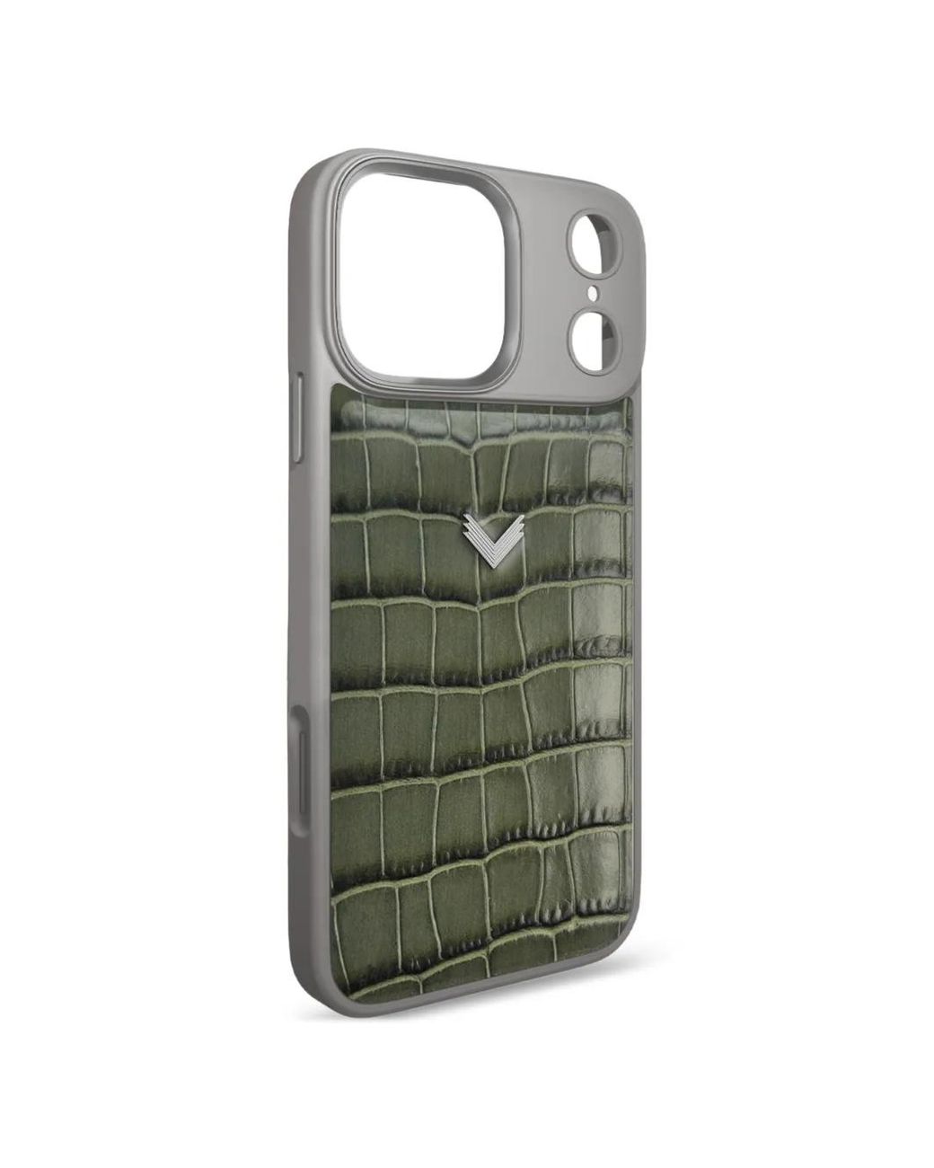 Velante Green Coque D'Iphone 17 Pro Max À Effet Peau De Crocodile