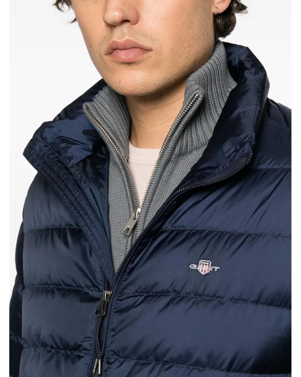 Gant Blue Quilted Puffer Jacket for men