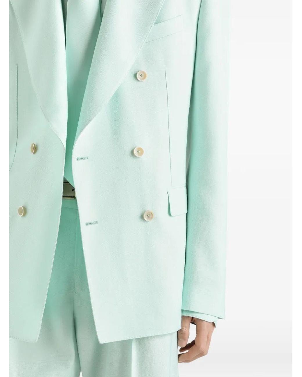 Dolce & Gabbana Green Sicilia Light Double-Breasted Viscose Jacket for men