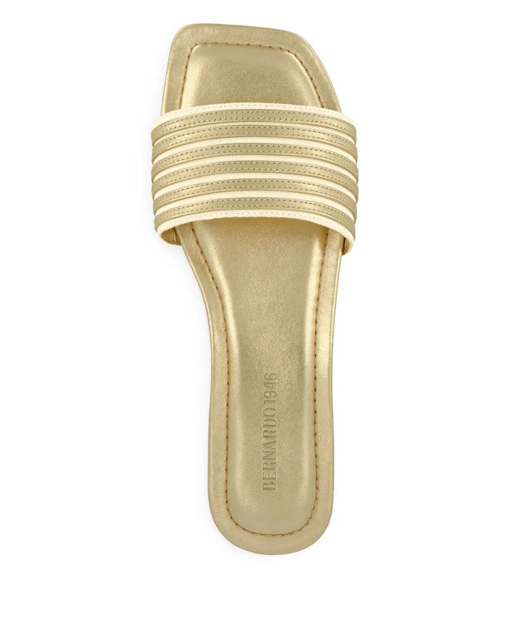 Bernardo Natural 1946 Myko Striped Metallic Sandals