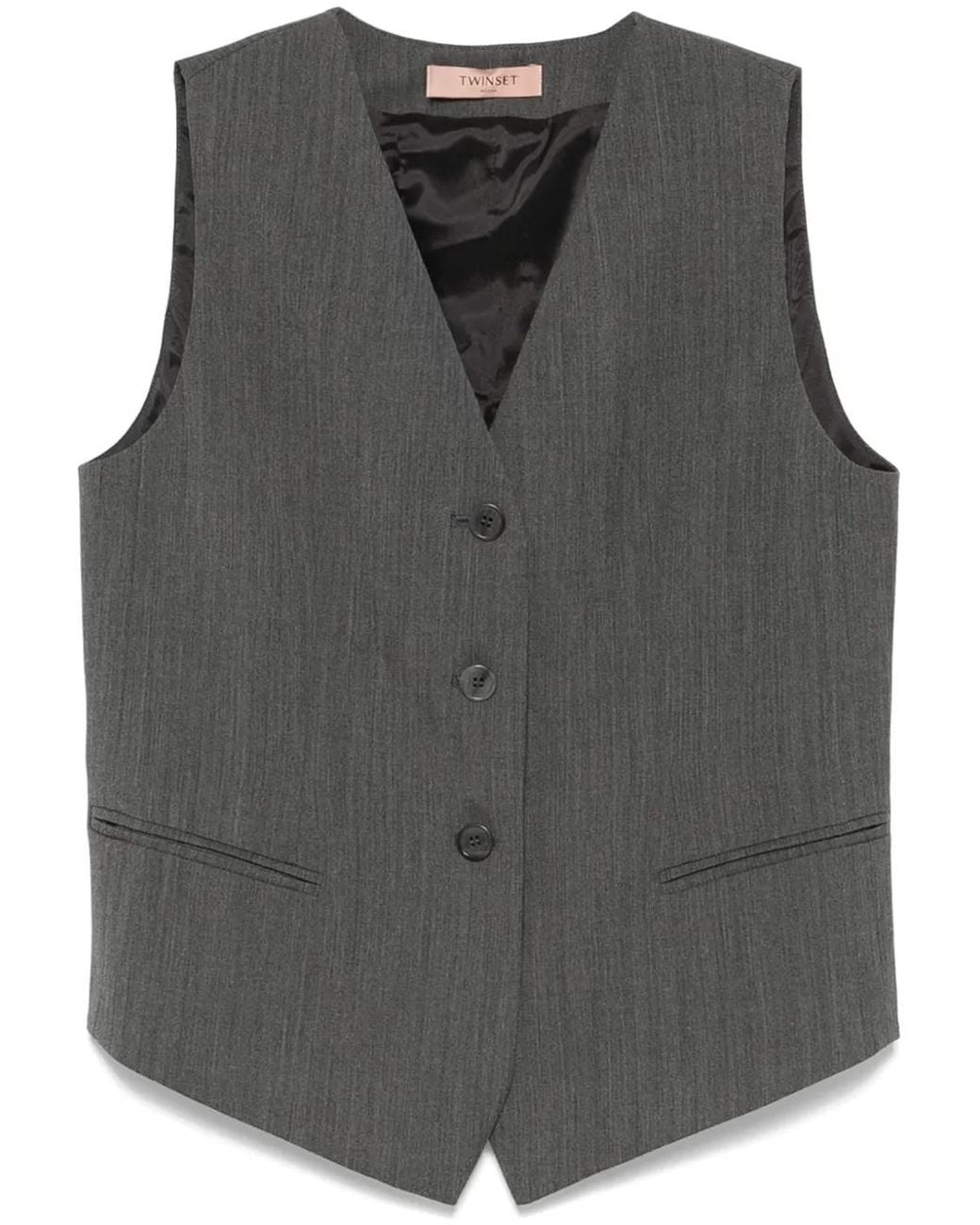 Twinset Gray Textured Waistcoat