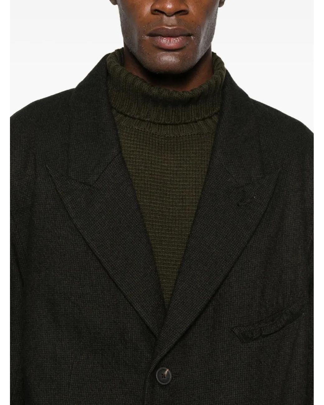 Ziggy Chen Black Virgin Wool-Blend Blazer for men