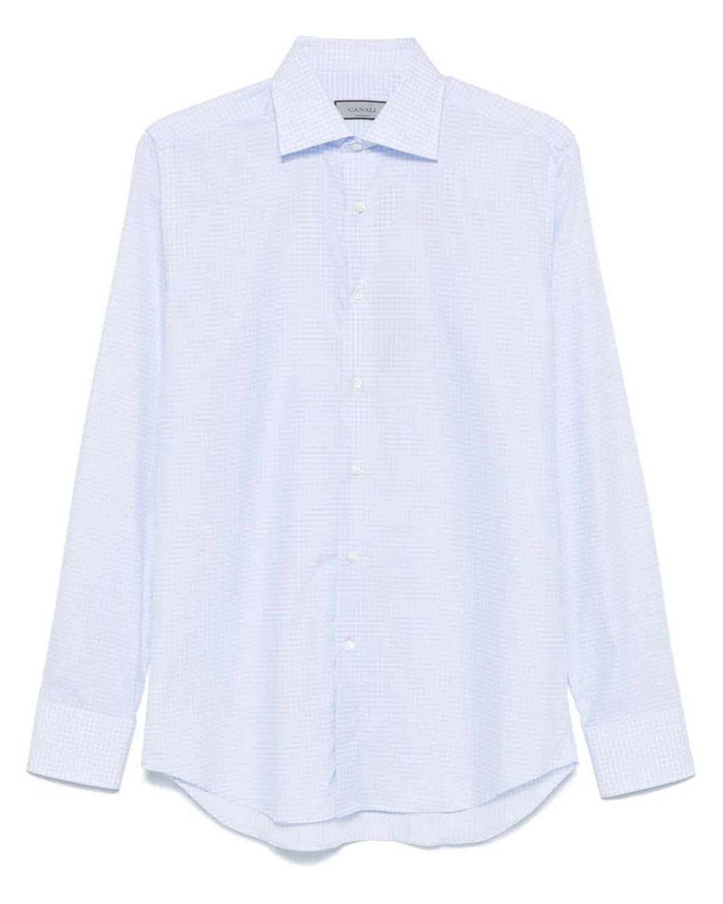 Canali White Gingham Shirt for men