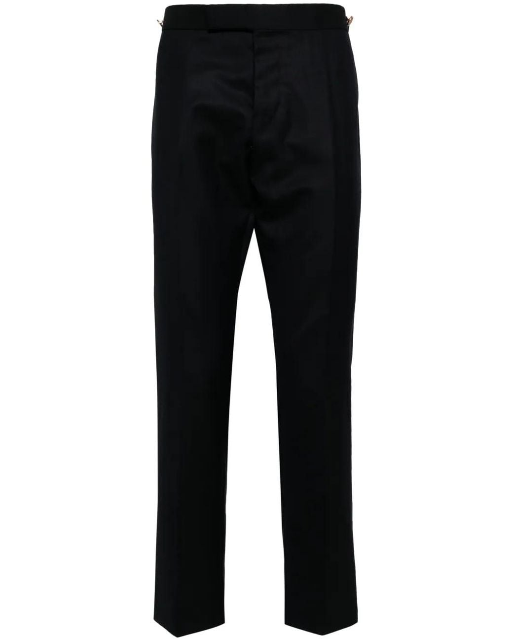 Thom Browne Blue Super 120's Twill Low Rise Trousers for men